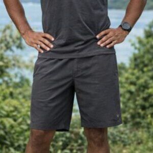 HANG TEN Brownish Black Hybrid Pull-up Drawstring Shorts LG 35-38 waist